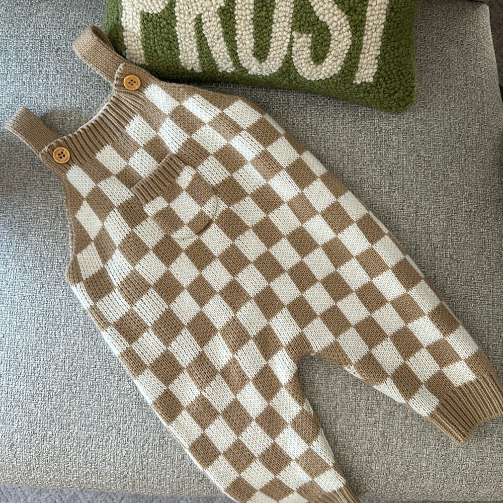 Baby Boutique Checkered Bodysuit Overalls
